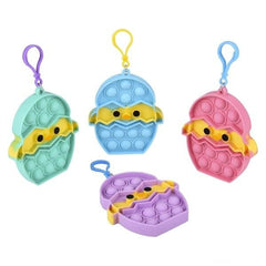 4.25" Easter Chick In Egg Bubble Popper Clip Ons