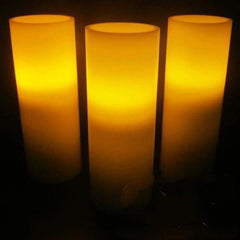 8 Inch LED Flameless Pillar Candles - Pack of 3