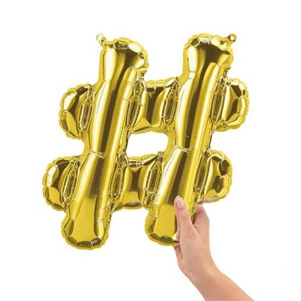 16  Hashtag - Gold (Air-Fill Only)
