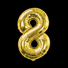 Gold 8-Shaped Number 34" Mylar Balloon
