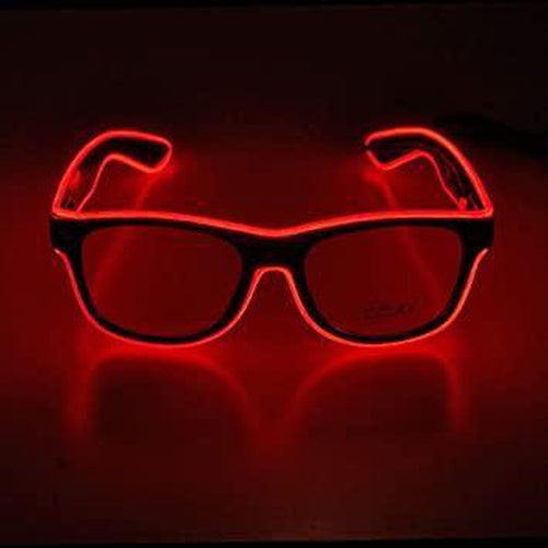 EL-Wire Red Aviator Shades with Sound Sensor and Clear Lens