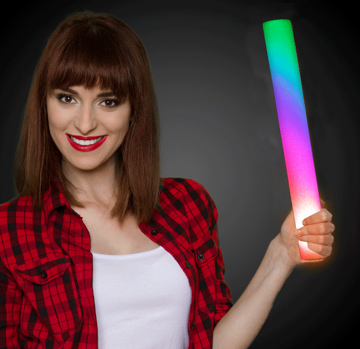 LED Light Up 16 Inch Multicolor Foam Stick Baton