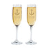 Nautical Personalized Wedding Glass Champagne Flutes