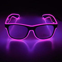 EL-Wire Pink Aviator Shades with Sound Sensor and Clear Lens