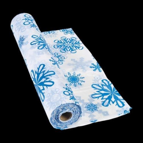 Snowflake Plastic Tablecloth Roll - 100 Feet | PartyGlowz.com