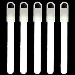 6 Inch Slim White Glow Sticks With Lanyards - Pack of 12