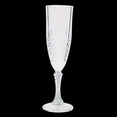 8 Oz Clear Patterned Champagne Flutes