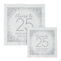 Personalized 25th Anniversary Paper Luncheon Napkins