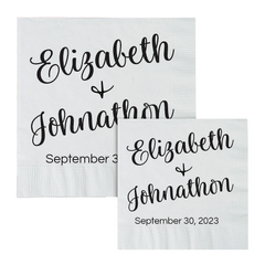 Personalized Modern Script Luncheon Wedding Paper