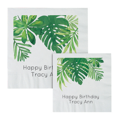 Personalized Palm Leaf Paper Luncheon Napkins