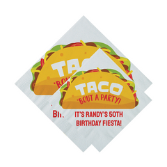 Personalized Taco Bout Beverage Napkins