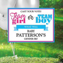 Personalized Team Boy/Team Girl Gender Reveal Sign