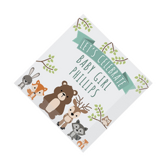 Personalized Woodland Baby Shower Luncheon Paper Napkins