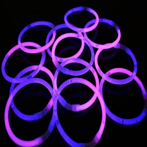 8 Premium Bi-Color Pink/Purple Glow Stick Bracelets