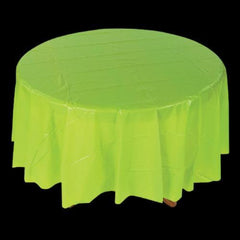 Lime Green Round Plastic Tablecloth