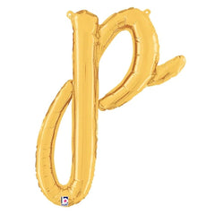 24  Script Letter  P  Gold (Air-Fill Only)