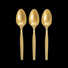 Metallic Gold Color Plastic Spoons