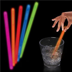 5 Inch Glow In the Dark Swizzle Sticks - Orange