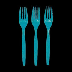 Turquoise Color Plastic Forks