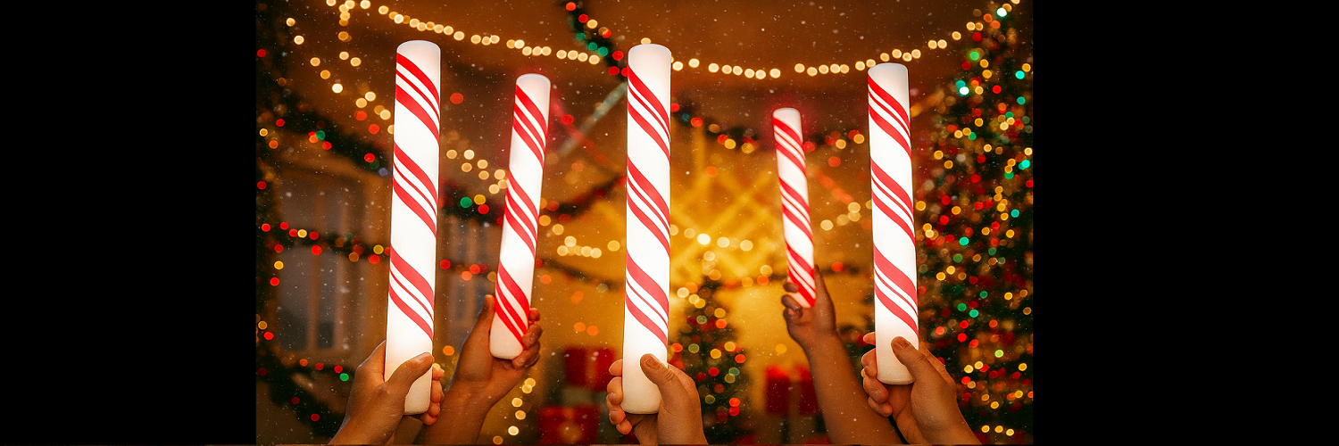 7 DIY Christmas Decor Using Light Up Candy Cane Foam Sticks