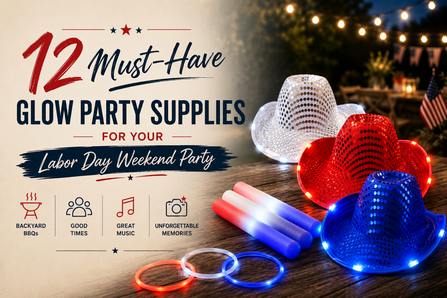 12 Must-Have Glow Party Supplies for Labor Day Weekend Party