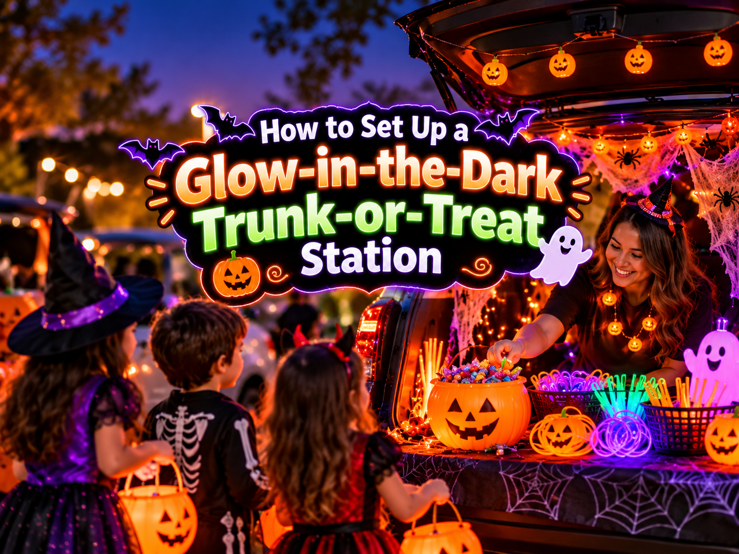 How to Set Up a Glow-in-the-Dark Trunk-or-Treat Station