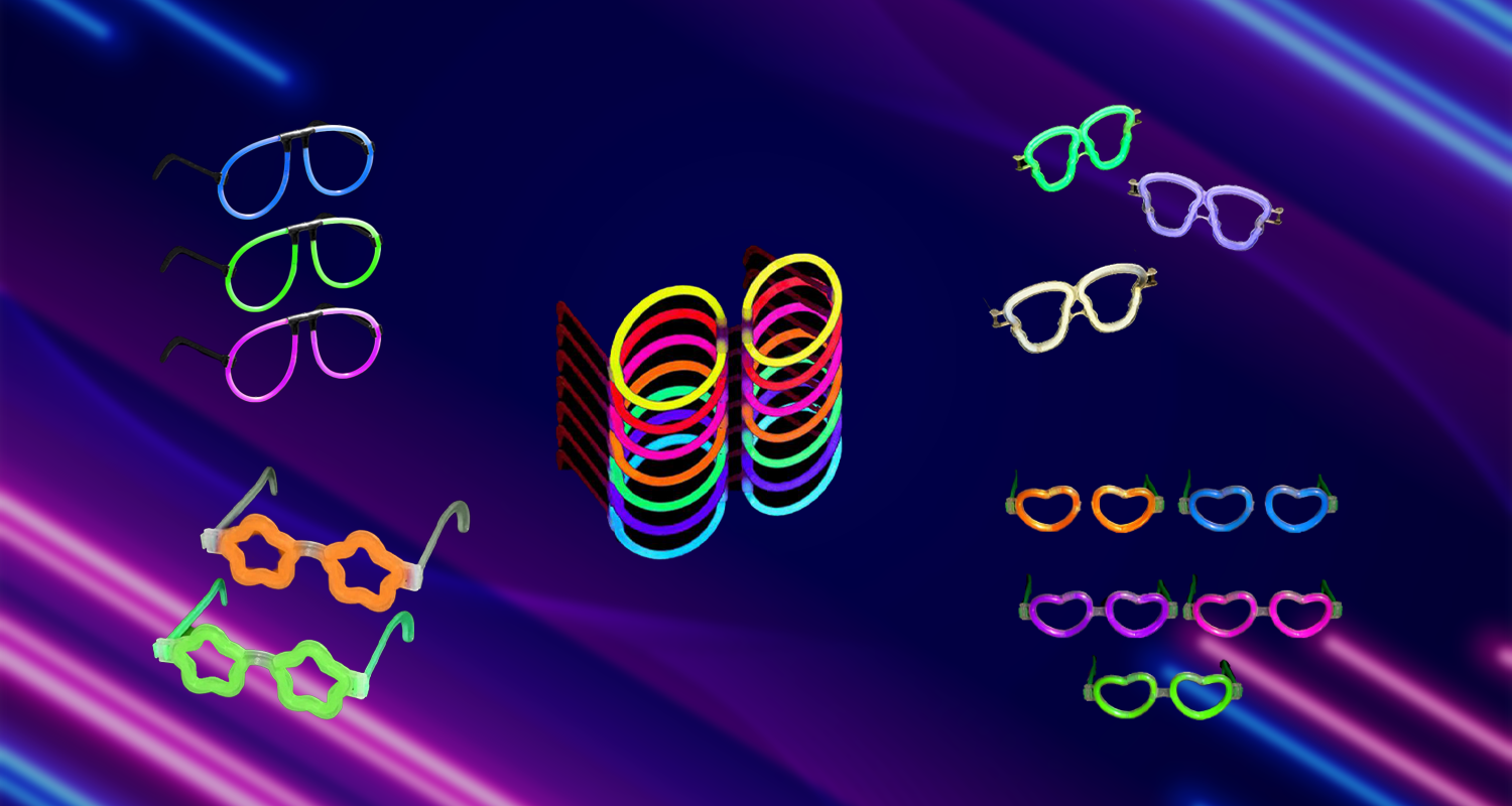 Glow In The Dark Eyeglasses - Various Colors And Shapes!