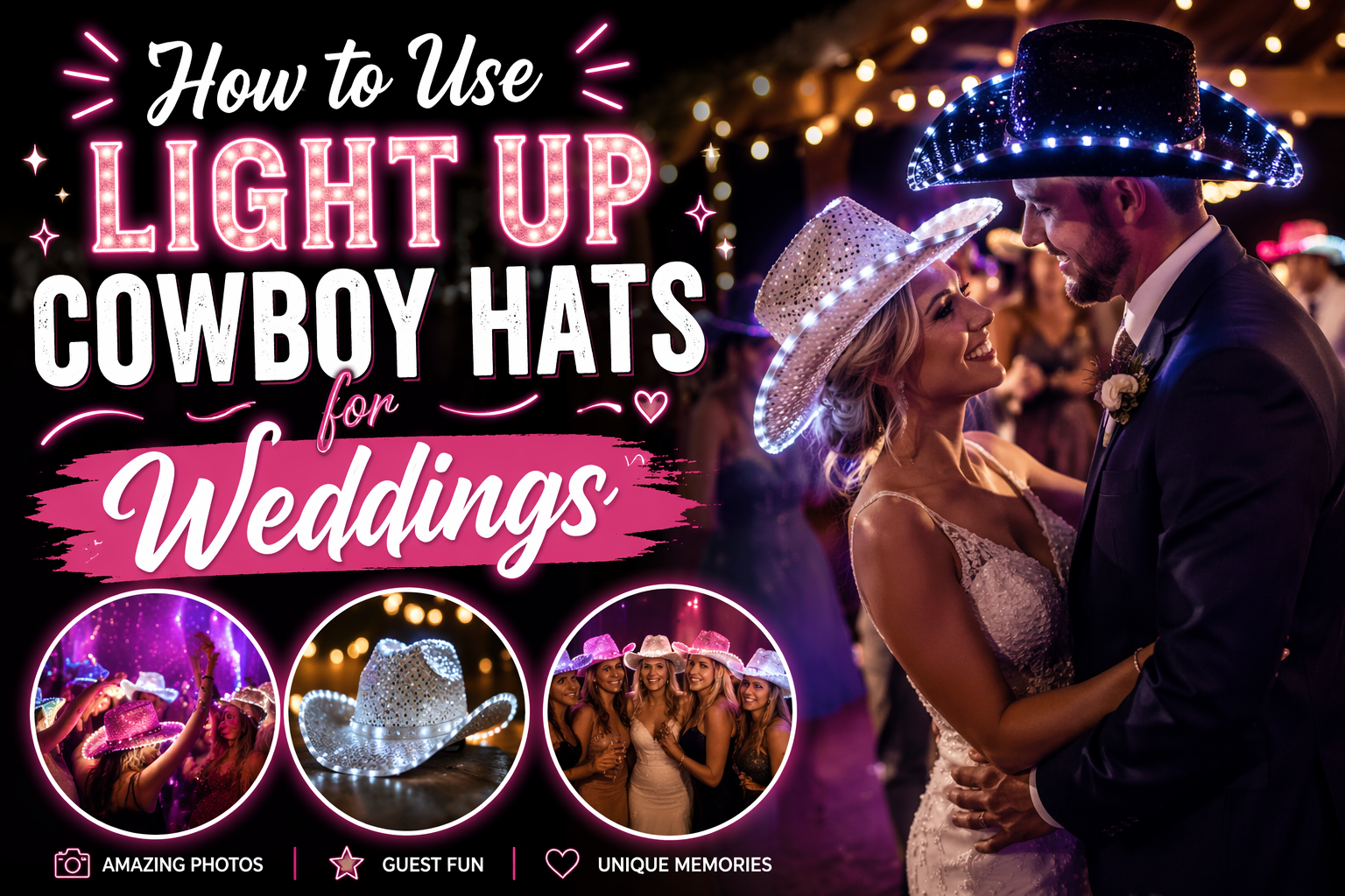 How to Use Light Up Cowboy Hats for Weddings