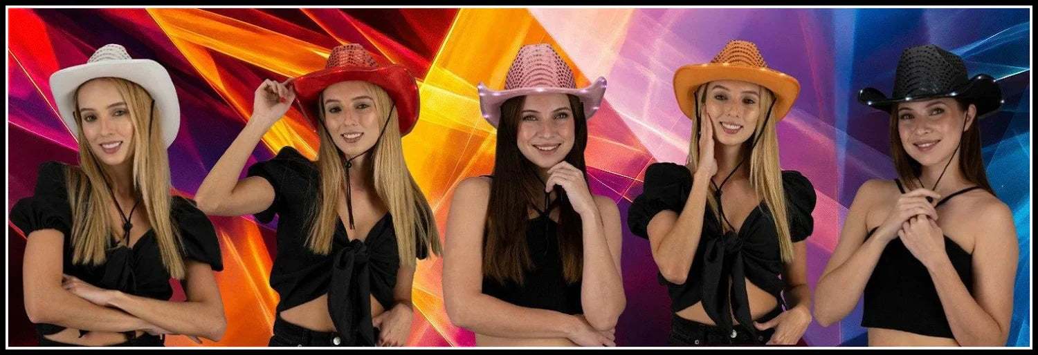 Types Of Cowboy Hats For Light Up Glow In The Dark Parties!