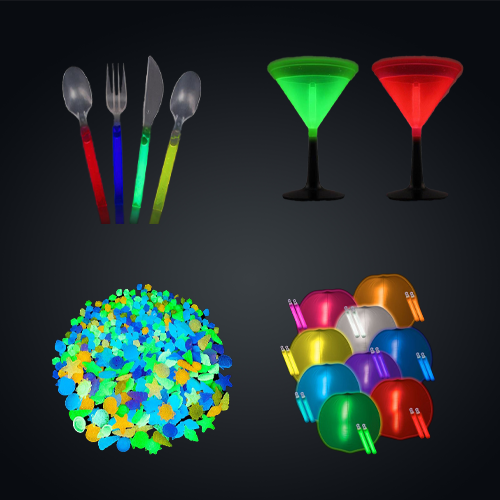 Glow in The Dark Party Supplies - 605 Pieces - Includes Connectors