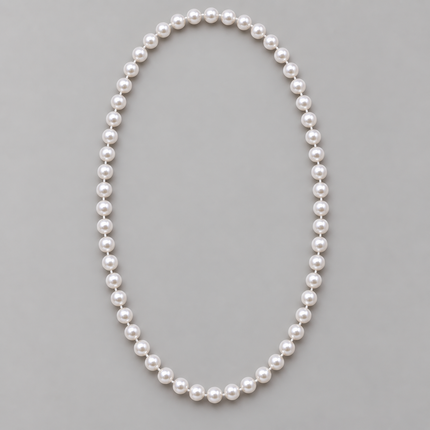 48" 18mm Round Pearl White Mardi Gras Beads - Pack of 12 Necklaces