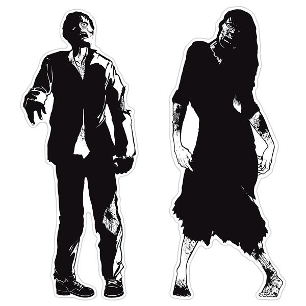 Zombie Silhouettes - Pack of 2
