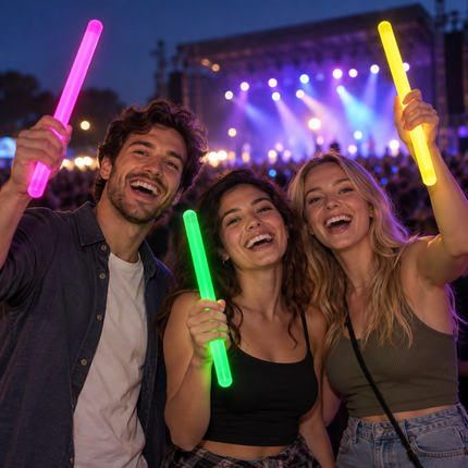 12 Inch Premium Jumbo Glow Sticks - Multiple Colors - Pack of 10