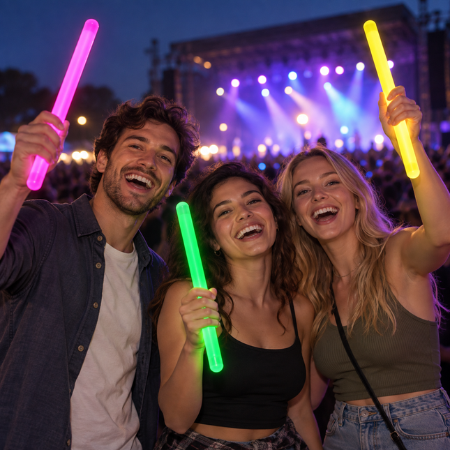 12 Inch Premium Jumbo Glow Sticks - Multiple Colors - Pack of 10