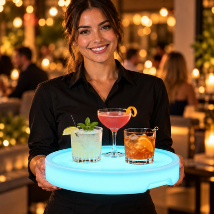 LED Light Up Rechargeable Party Serving Tray