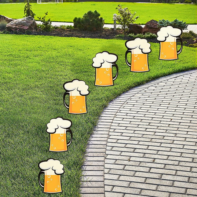 10 1/4" x 14" Beer Mug Yard Signs - 6 Per Pack