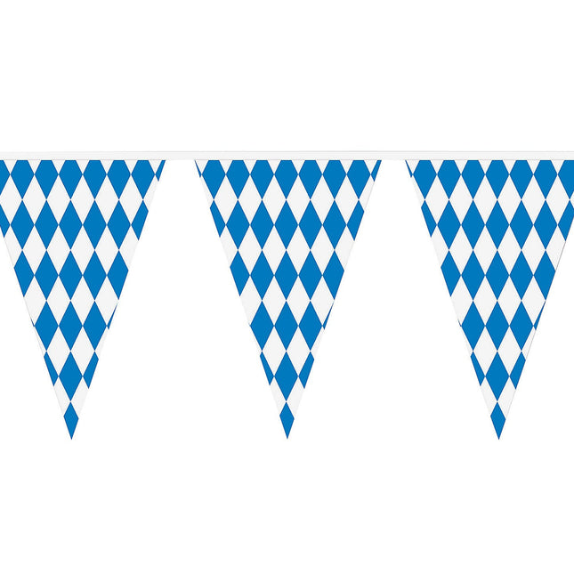 10 Ft. x 17" Oktoberfest Blue & White Plastic Pennant Banner
