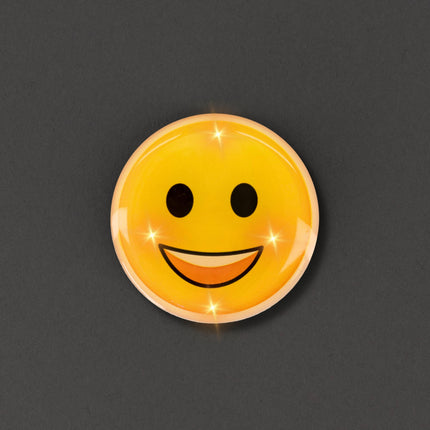 LED Light UP Classic Smile Emoji Face Blinking Pins
