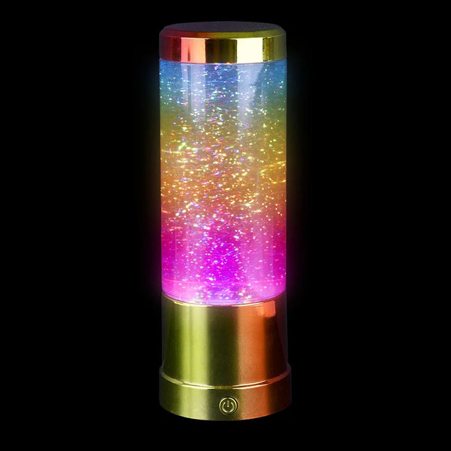 10 Inch Color-Changing Rainbow Glitter Tube Lamp