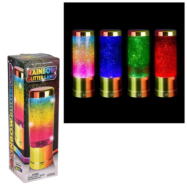 10 Inch Rainbow Glitter Tube Lamp
