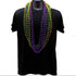 10mm Round Metallic Purple, Gold & Green Mardi Gras Beads - 48 Inches Necklaces