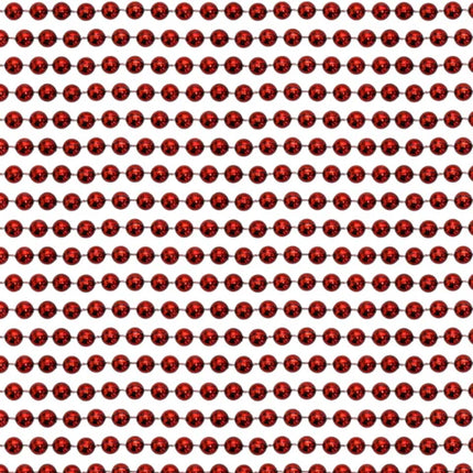 10mm Round Metallic Red Mardi Gras Beads - 48 Inches Necklaces