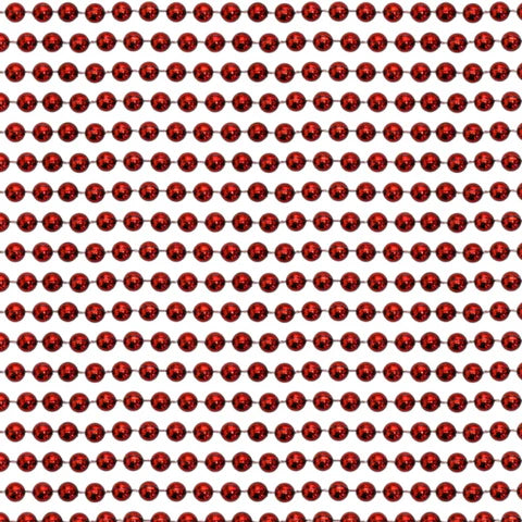10mm Round Metallic Red Mardi Gras Beads - 48 Inches Necklaces