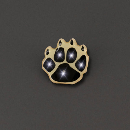 White Pawprint Flashing Body Light Lapel Pins