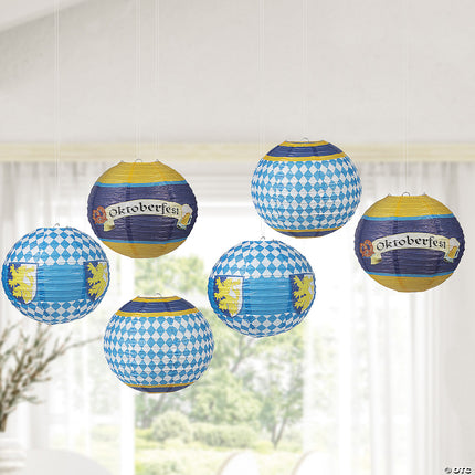 12" Oktoberfest Hanging Paper Lanterns