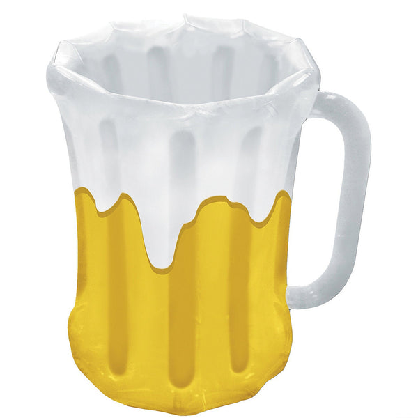 12 Oz Yellow & White Inflatable Beer Mug Cooler