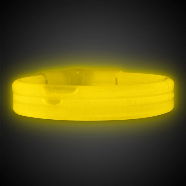 9 Inch Yellow Triple Wide Glow Bracelets