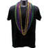 12mm Round Metallic Purple, Gold & Green Mardi Gras Beads - Pack of 48 Inches Necklaces