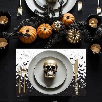 12"x18" Halloween Placemats, Bats in Flight Disposable Cardstock Paper - 8 per pack