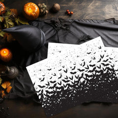 12"x18" Halloween Placemats, Bats in Flight Disposable Cardstock Paper - 8 per pack